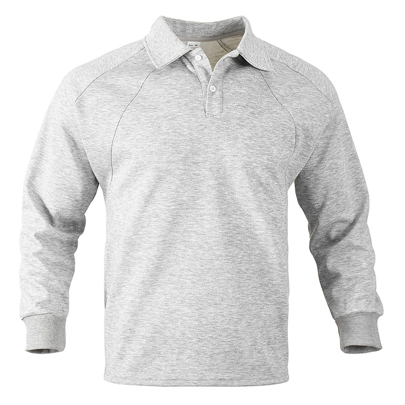 American Men's Hoodie Spring Autumn Lapel Loose Solid Casual Long Sleeve Shirts - Picture 19 of 21