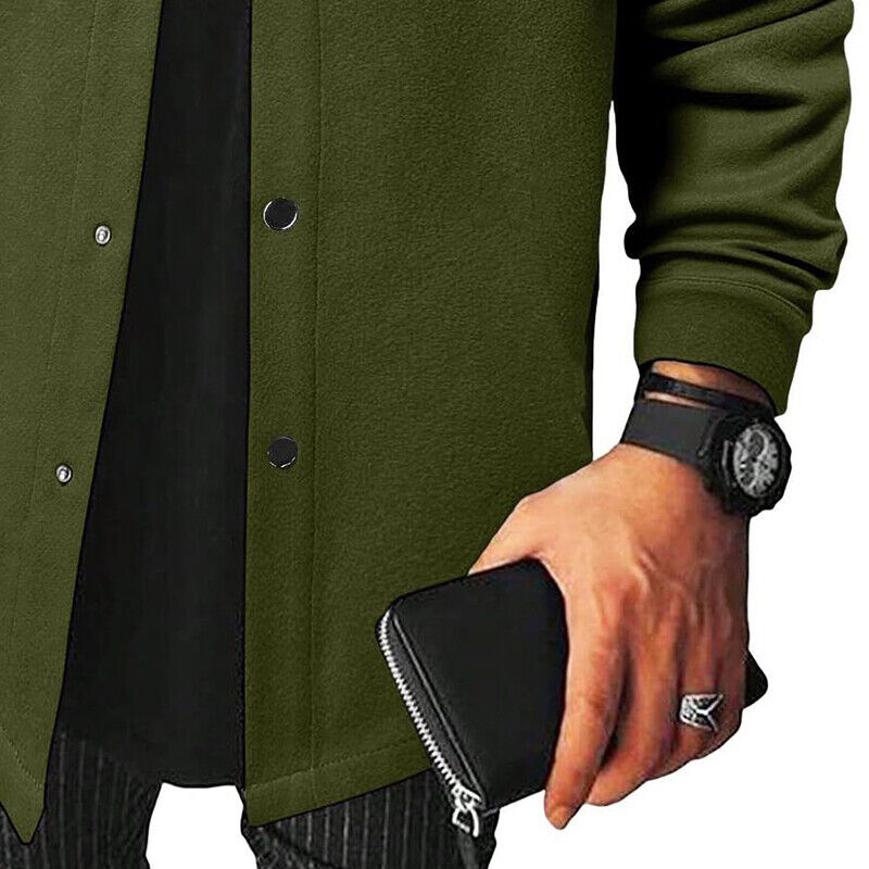 Men Shirts Coat Button Down Tops Mens Autumn Plain Long Sleeve Jacket Blouses - Picture 34 of 40