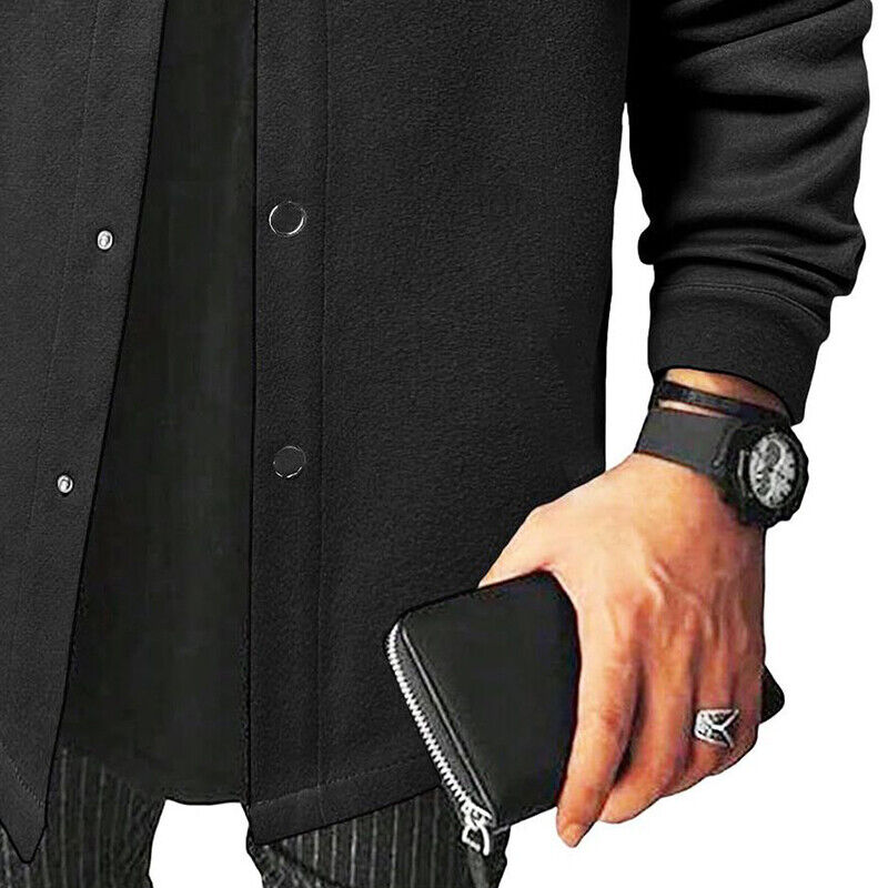 Men Shirts Coat Button Down Tops Mens Autumn Plain Long Sleeve Jacket Blouses - Picture 30 of 40