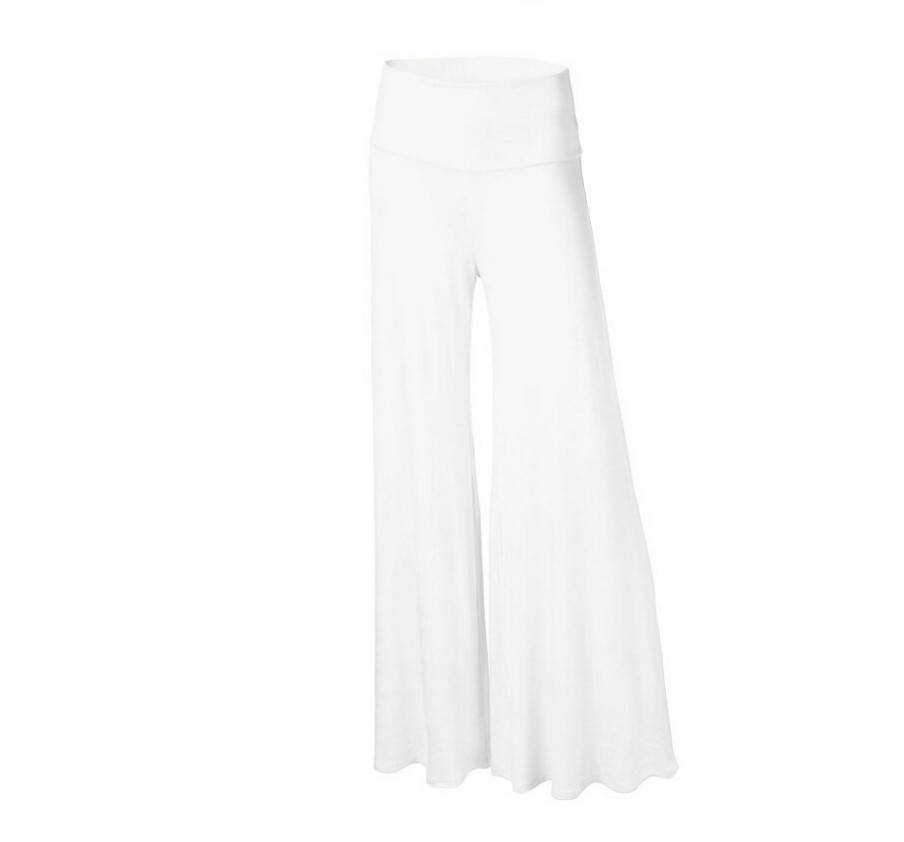 Women's Solid Color High Waist Wide Leg Palazzo Trousers, Activewear Pants