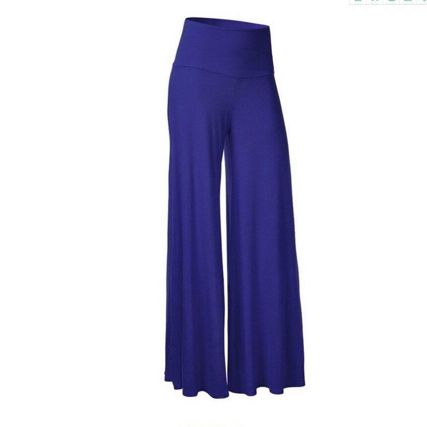 Women's Solid Color High Waist Wide Leg Palazzo Trousers, Activewear Pants