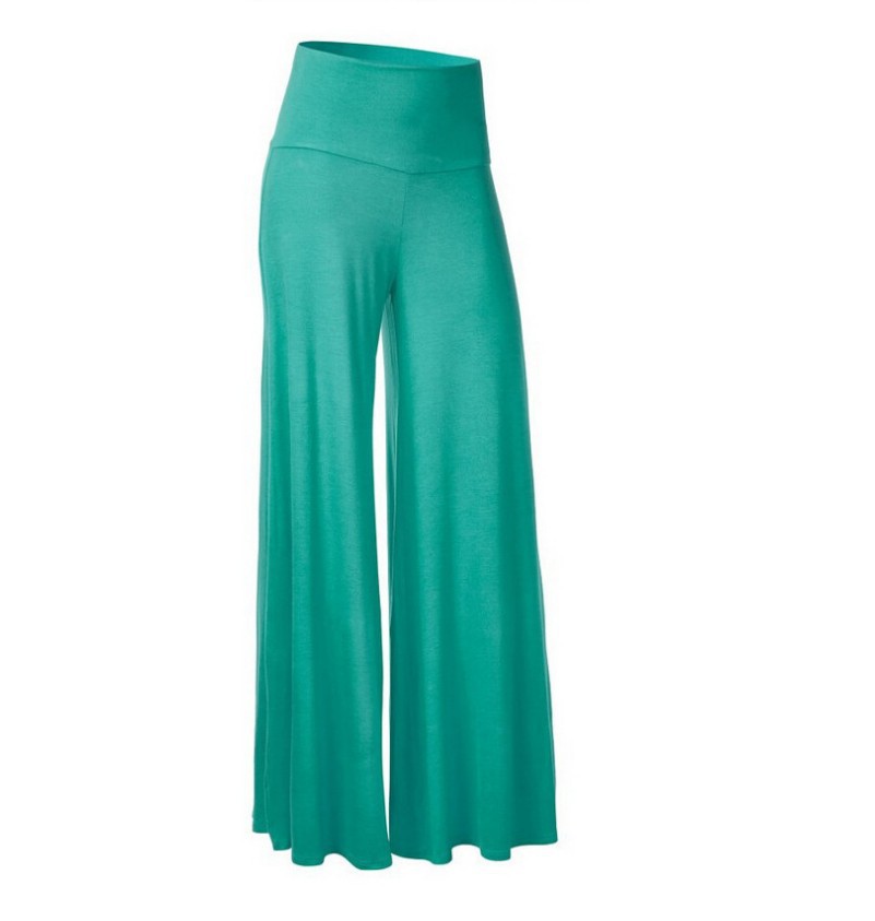 Women's Solid Color High Waist Wide Leg Palazzo Trousers, Activewear Pants