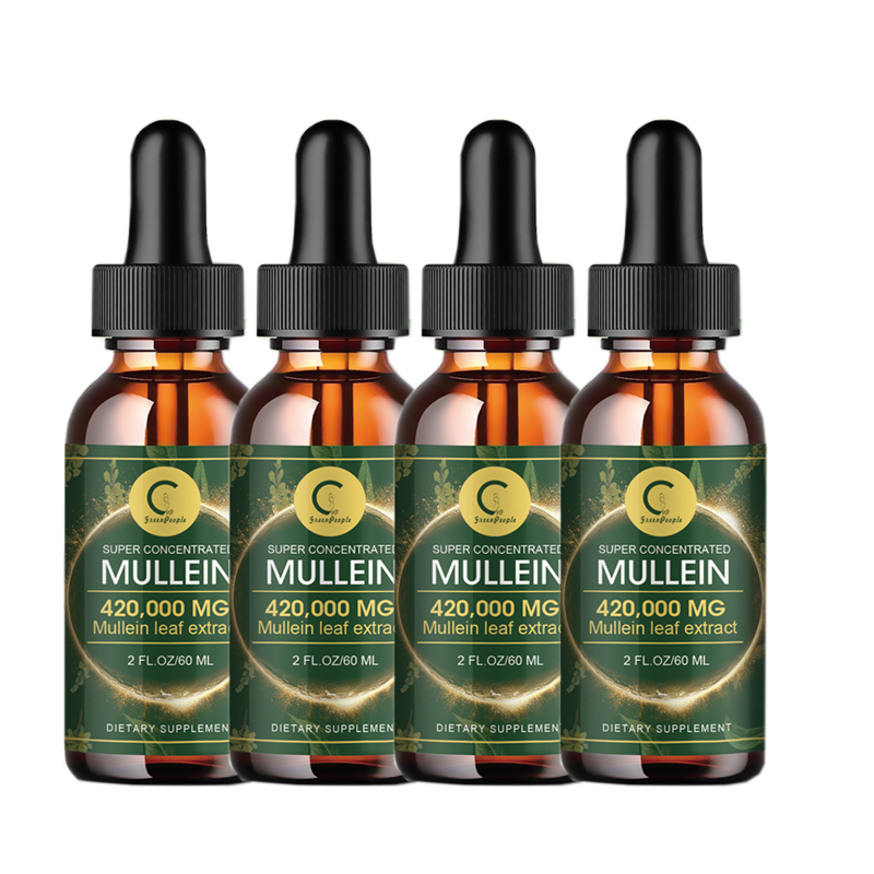 1-4 Bottle Mullein Leaf Extract Liquid Drops for Lung Health Natural Herbal 60ML