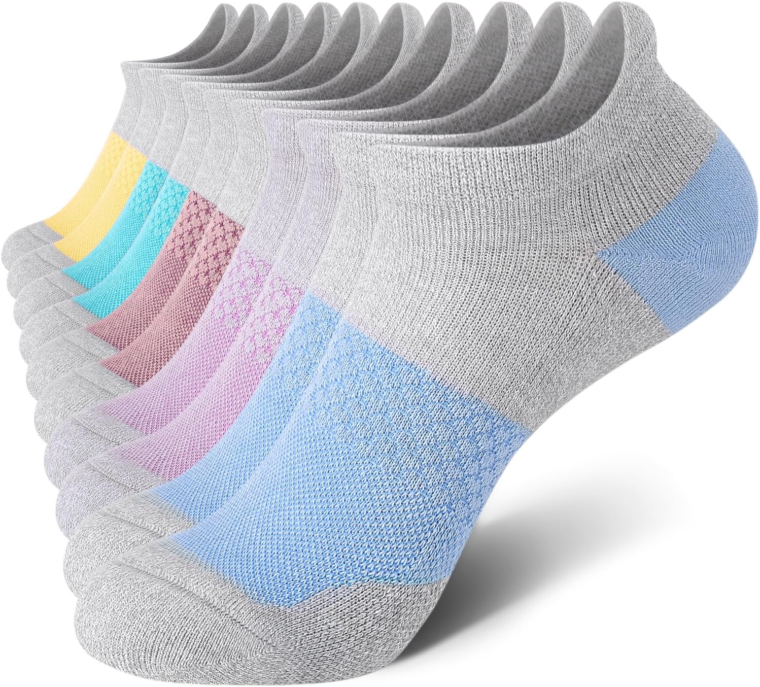 5 Pairs Women's Ankle Running Socks Cushioned Athletic Sport Socks with Tab - Picture 32 of 73