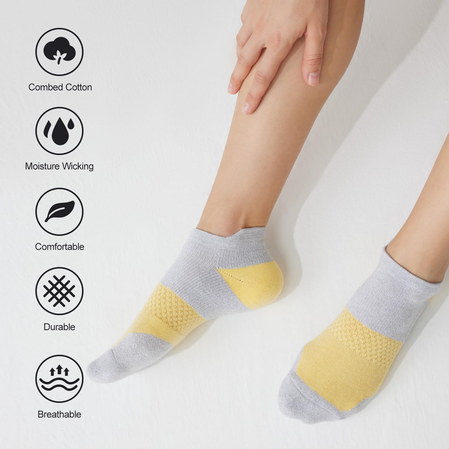 5 Pairs Women's Ankle Running Socks Cushioned Athletic Sport Socks with Tab - Picture 34 of 73