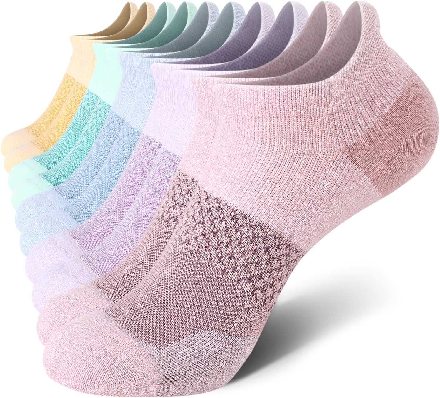 5 Pairs Women's Ankle Running Socks Cushioned Athletic Sport Socks with Tab - Picture 46 of 73