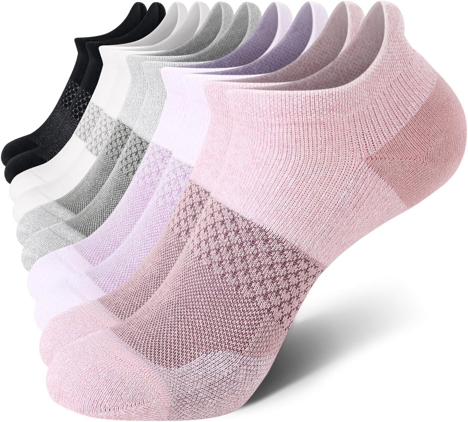 5 Pairs Women's Ankle Running Socks Cushioned Athletic Sport Socks with Tab - Picture 53 of 73
