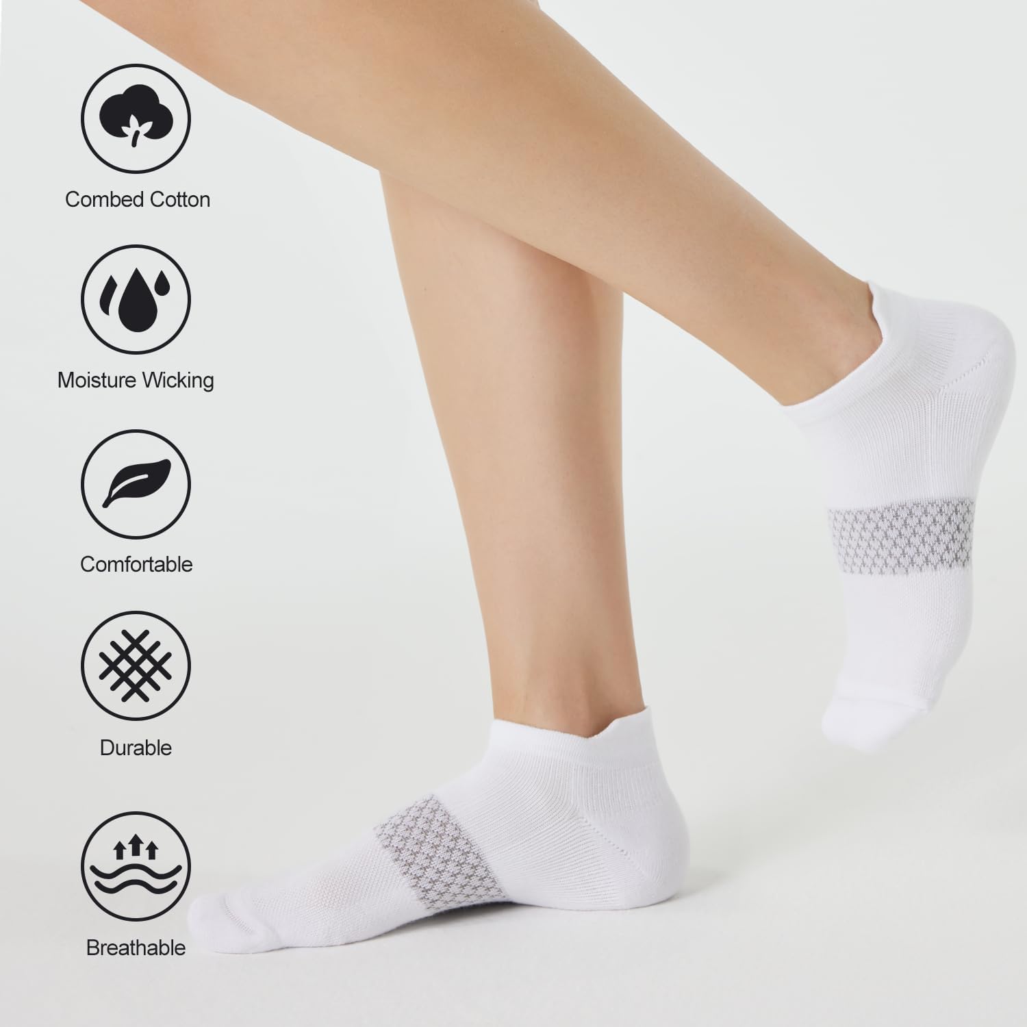5 Pairs Women's Ankle Running Socks Cushioned Athletic Sport Socks with Tab - Picture 69 of 73
