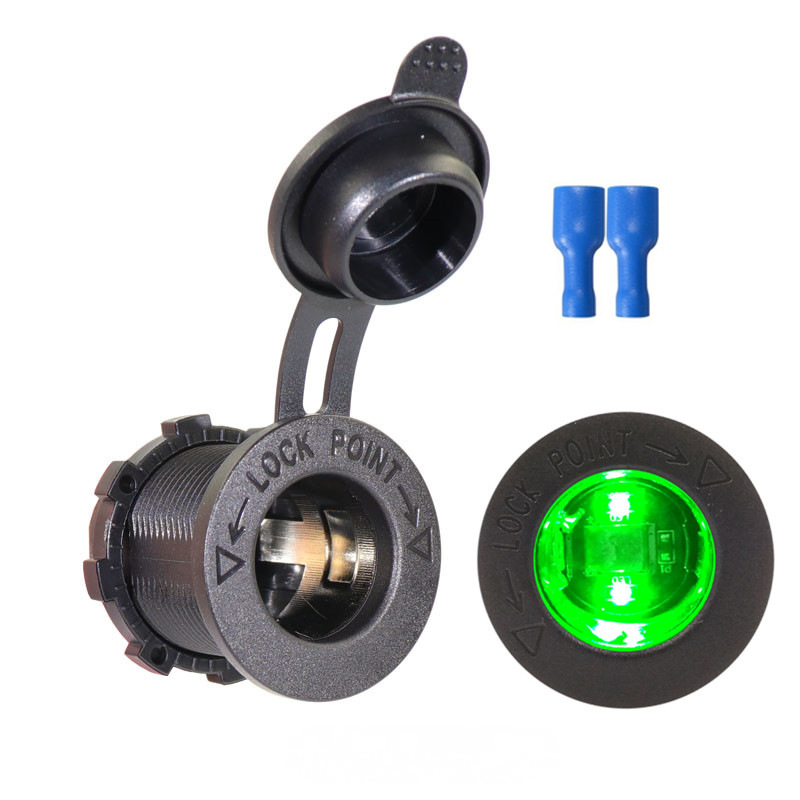 Prise allume cigare 12V prise de courant avec LED bleue pour voiture marine - Photo 11 sur 15