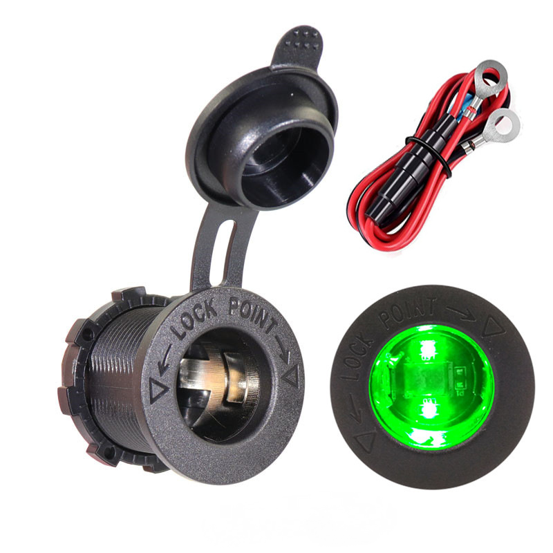 Prise allume cigare 12V prise de courant avec LED bleue pour voiture marine - Photo 14 sur 15