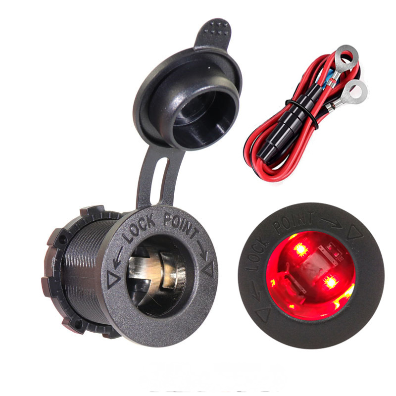 Prise allume cigare 12V prise de courant avec LED bleue pour voiture marine - Photo 15 sur 15