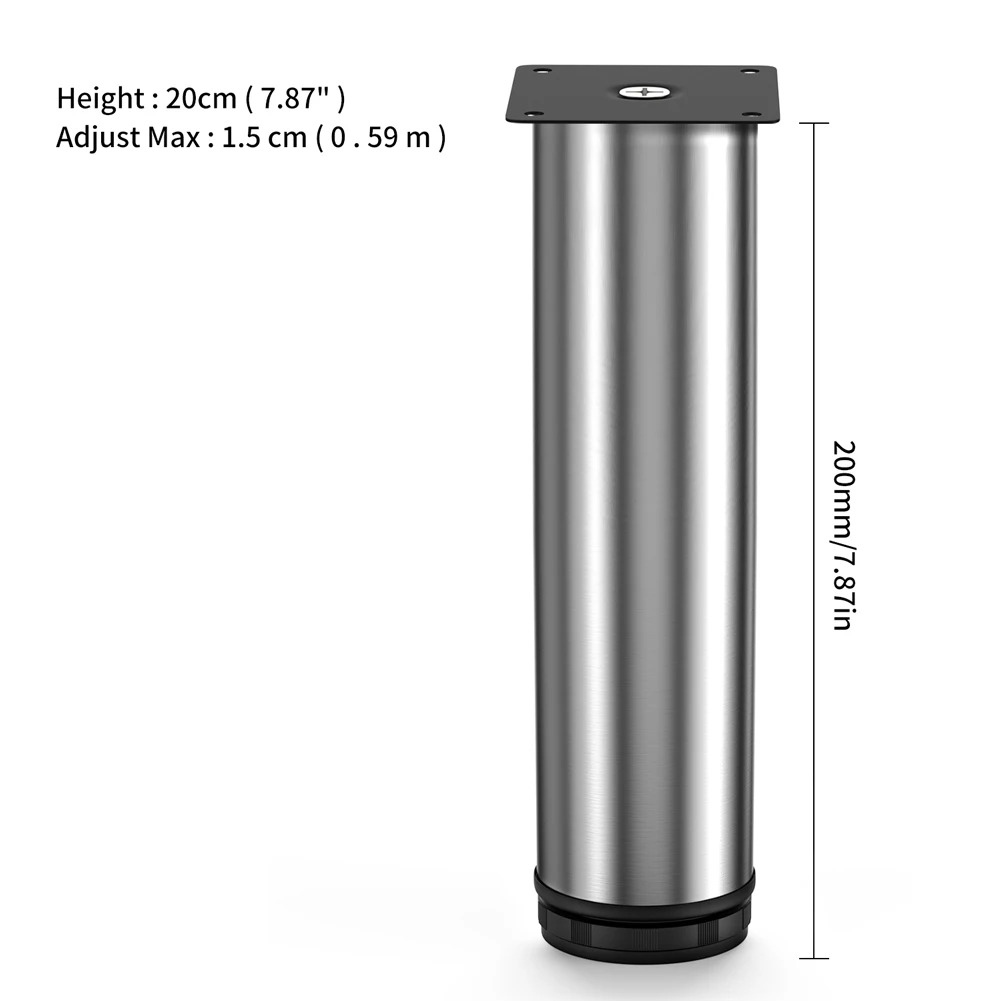 Piedino per mobili in acciaio inox 5-35 cm altezza regolabile piedi per divano armadio - Foto 16 di 19