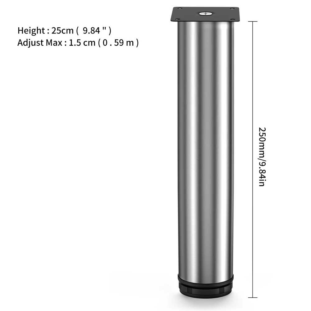 Piedino per mobili in acciaio inox 5-35 cm altezza regolabile piedi per divano armadio - Foto 17 di 19