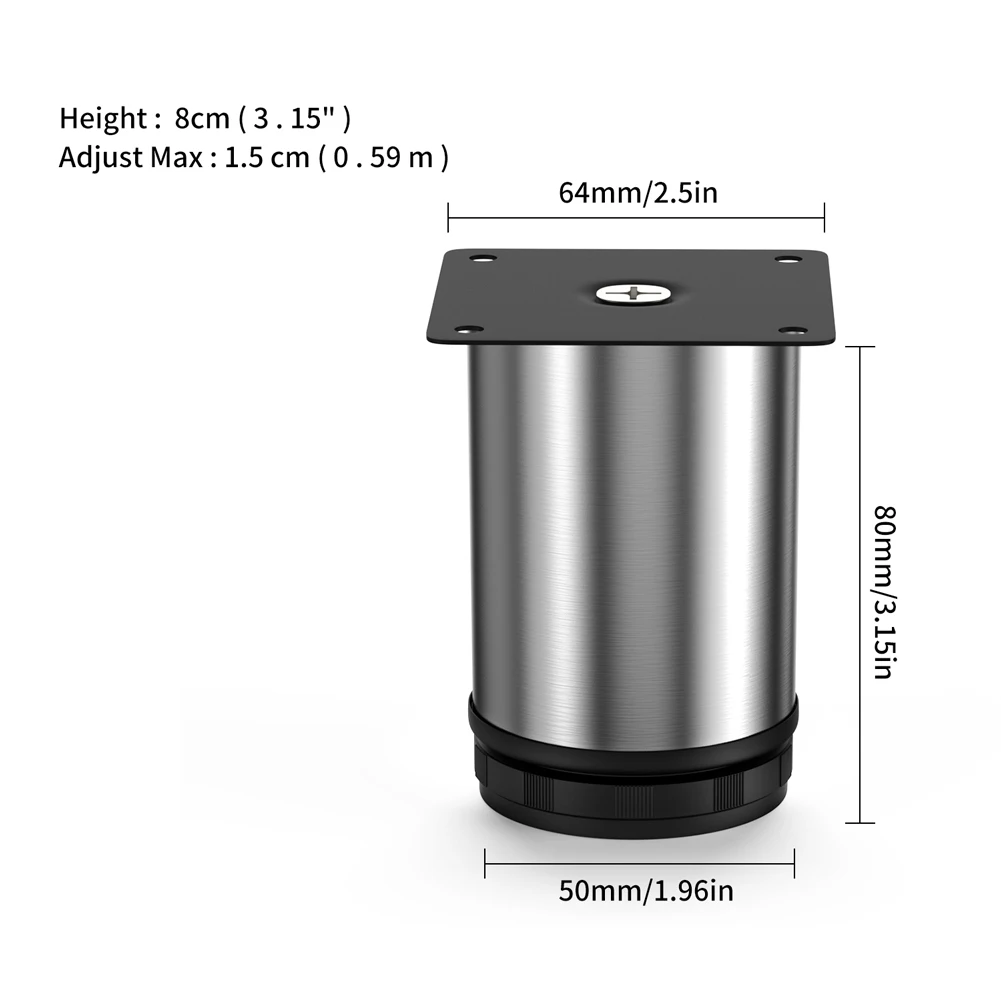 5-35CM Stainlesss Steel Furniture Legs Adjustable Cabinet Sofa Table Feet - Picture 10 of 17