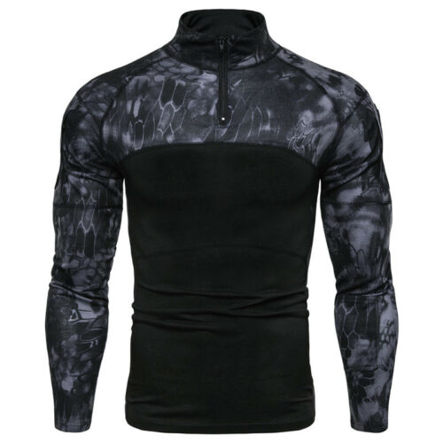 Men Army Combat Tactical T Shirt Military Camouflage Long Sleeve Camo T-Shirts