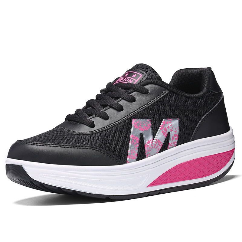 Womens Shape Up Sports Walking Shoes Platform Wedge Toning Gym Fitness Trainers - Picture 6 of 9