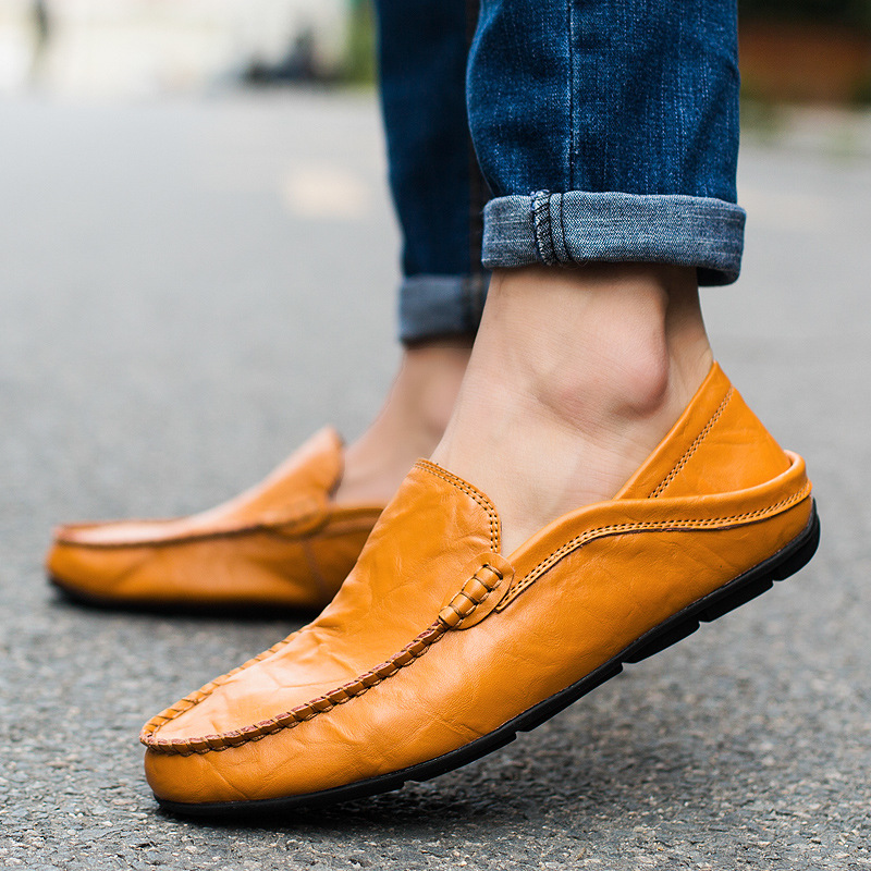 MENS FAUX LEATHER SLIP ON LOAFERS CASUAL DRIVING MOCCASIN BOAT DECK SHOES SIZE - Picture 6 of 9