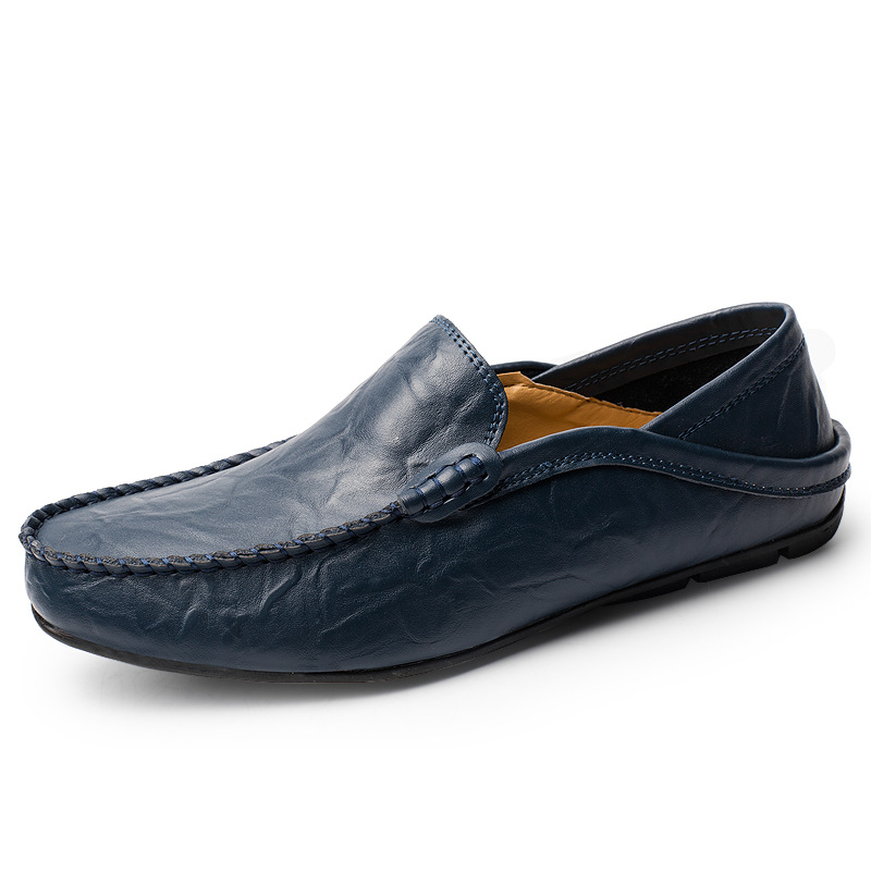MENS FAUX LEATHER SLIP ON LOAFERS CASUAL DRIVING MOCCASIN BOAT DECK SHOES SIZE - Picture 7 of 9