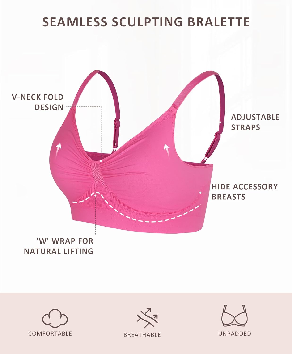 Bralettes for Women with Support Comfortable Bras No Underwire Seamless Bras - Picture 27 of 60