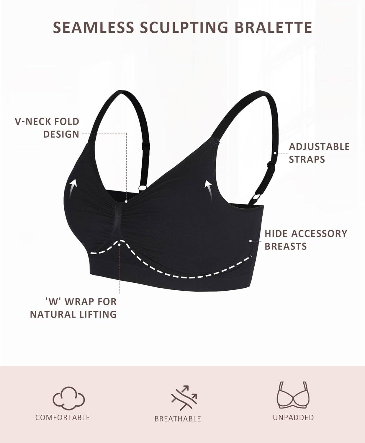 Bralettes for Women with Support Comfortable Bras No Underwire Seamless Bras - Picture 39 of 60