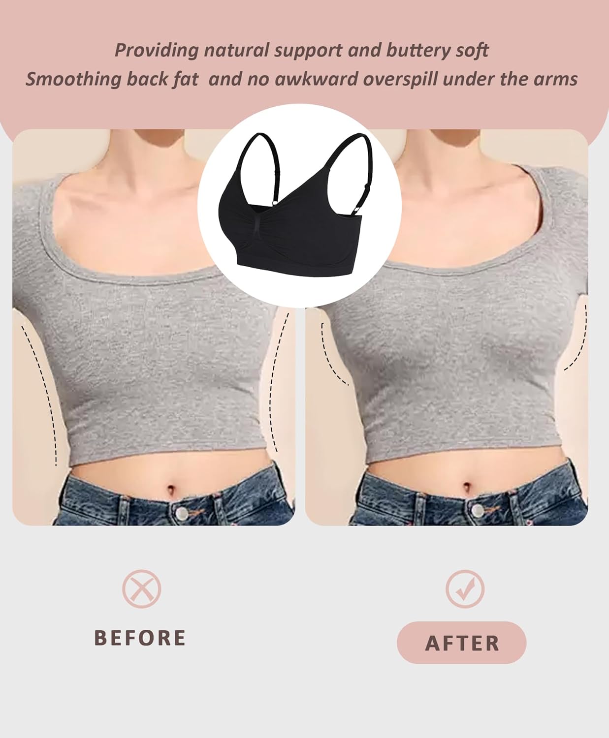 Bralettes for Women with Support Comfortable Bras No Underwire Seamless Bras - Picture 41 of 60