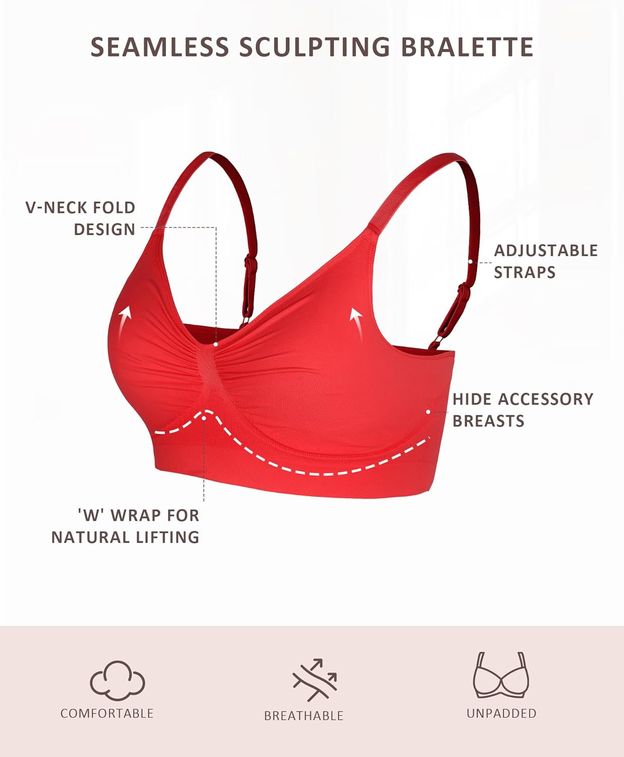 Bralettes for Women with Support Comfortable Bras No Underwire Seamless Bras - Picture 51 of 60