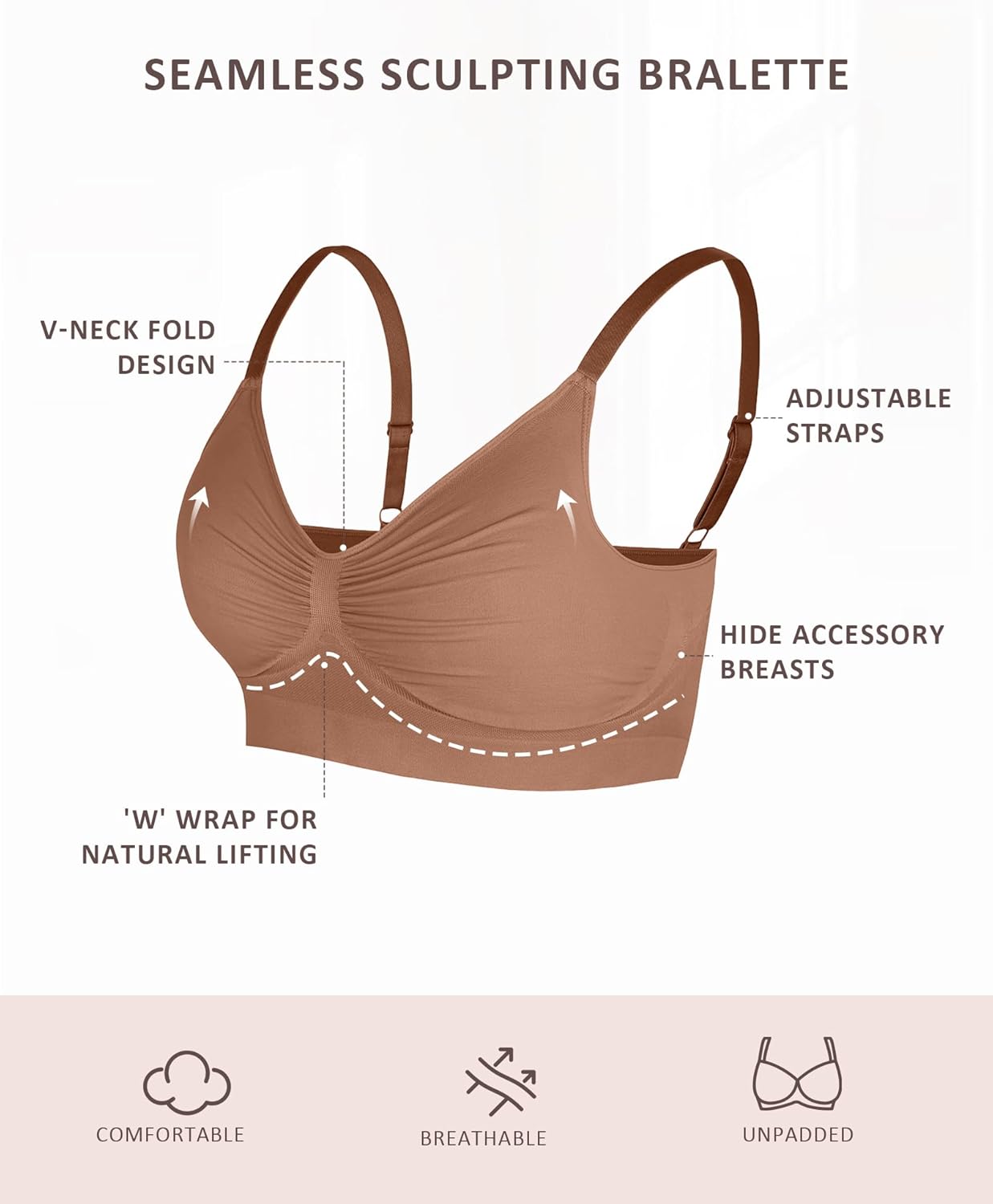 Bralettes for Women with Support Comfortable Bras No Underwire Seamless Bras - Picture 57 of 60