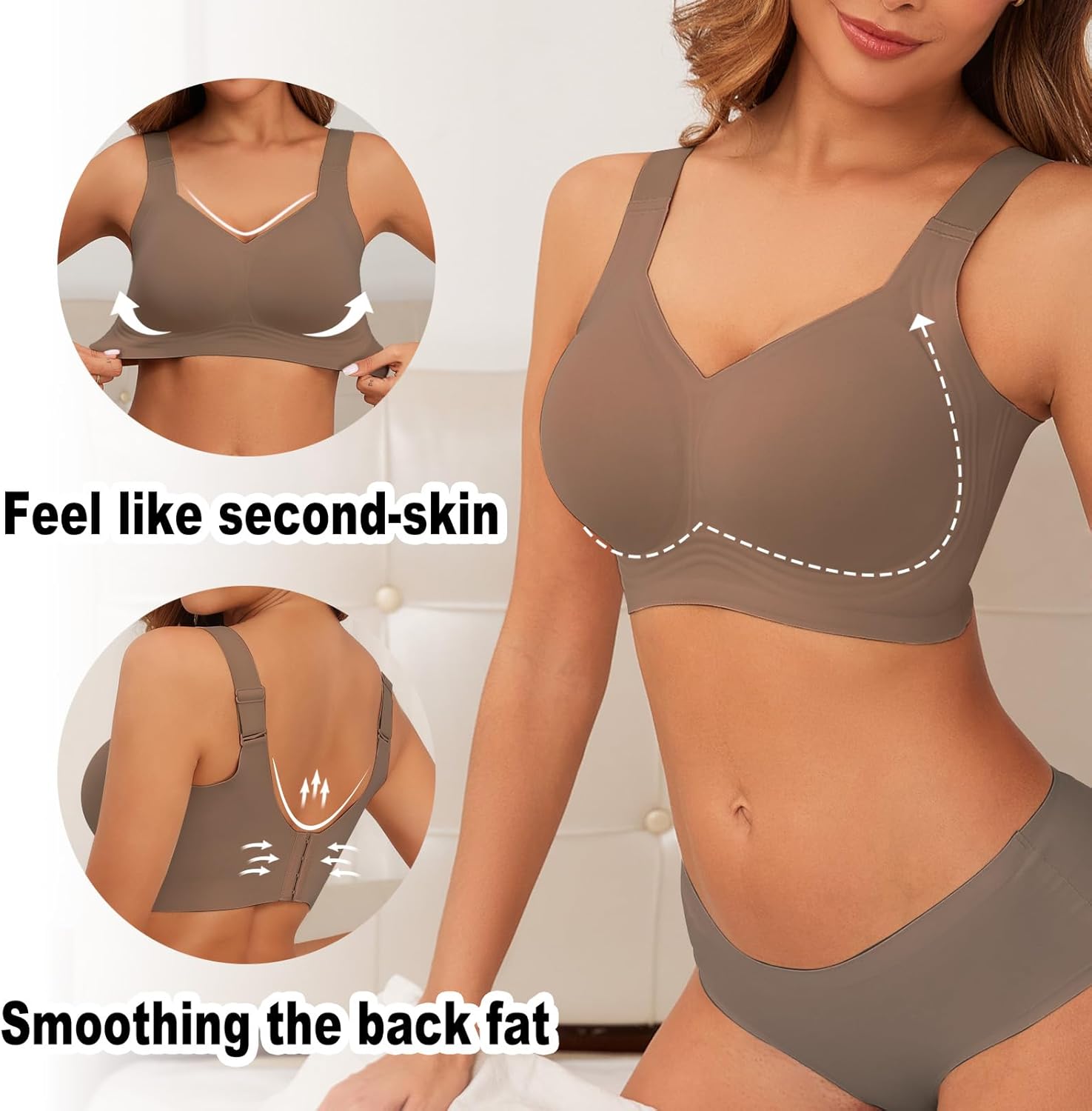 Womens Seamless Wireless Supportive Bra Push Up Comfort Soft No Underwire Bra - Picture 31 of 59