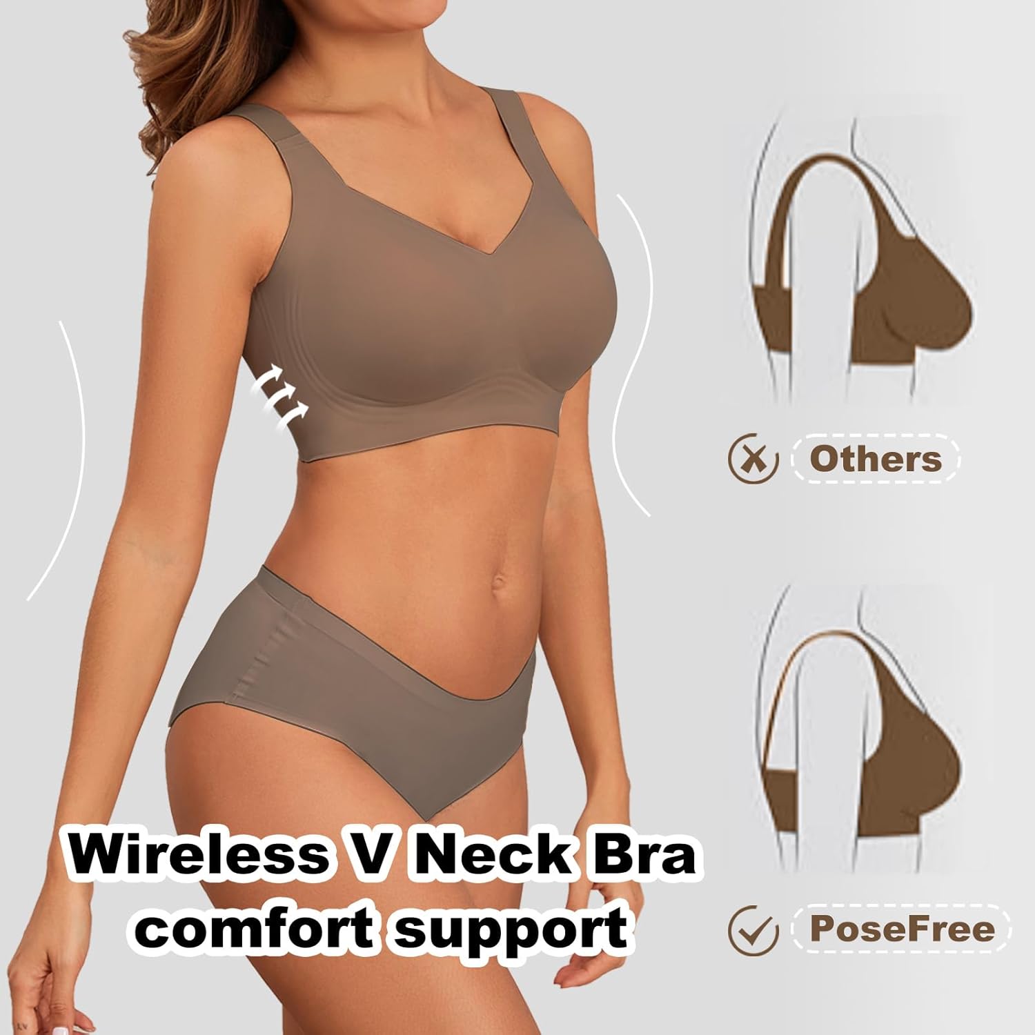 Womens Seamless Wireless Supportive Bra Push Up Comfort Soft No Underwire Bra - Picture 32 of 59