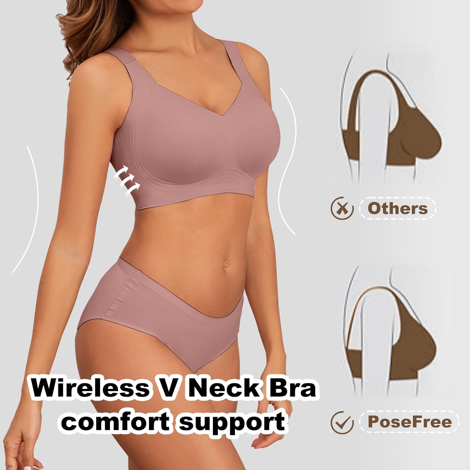 Womens Seamless Wireless Supportive Bra Push Up Comfort Soft No Underwire Bra - Picture 38 of 59
