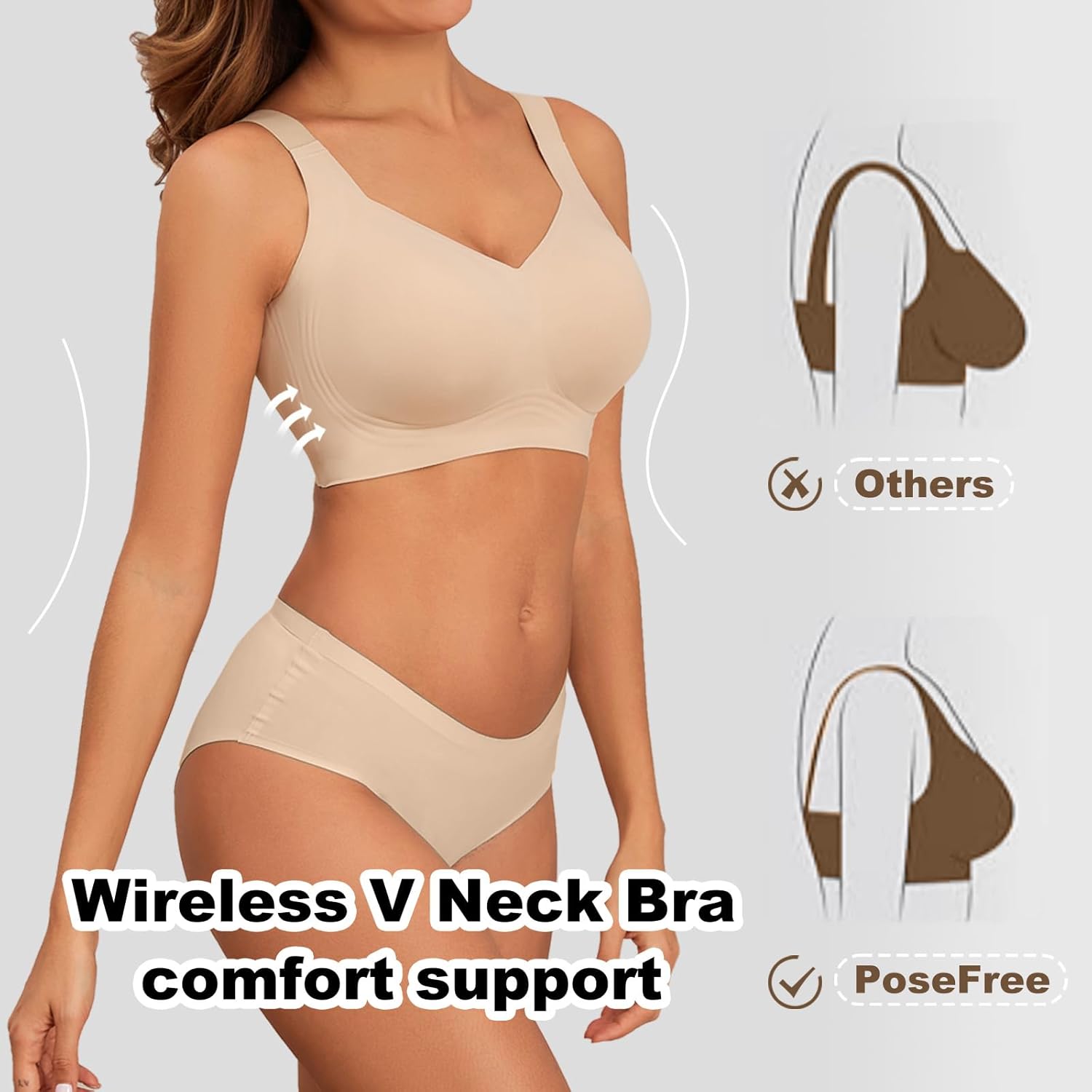 Womens Seamless Wireless Supportive Bra Push Up Comfort Soft No Underwire Bra - Picture 44 of 59
