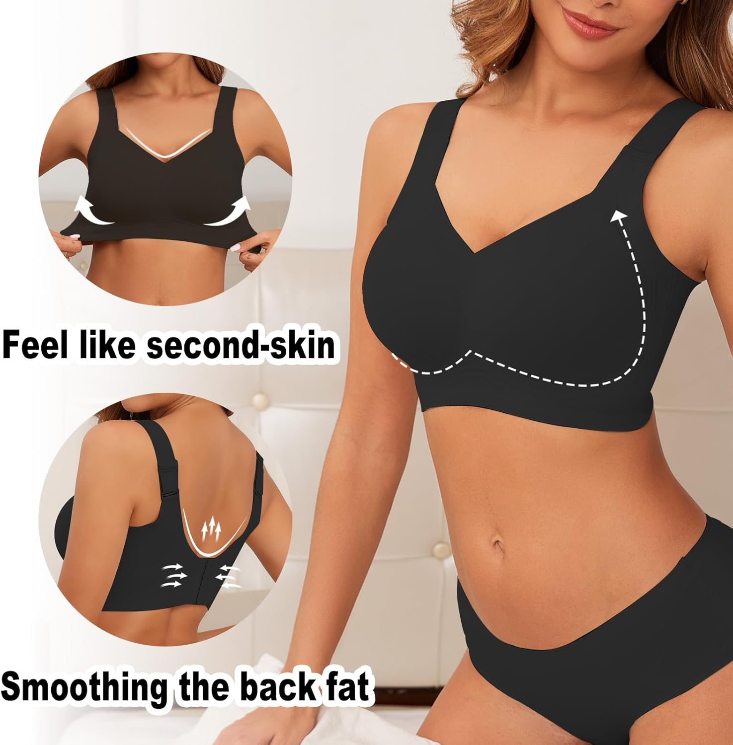 Womens Seamless Wireless Supportive Bra Push Up Comfort Soft No Underwire Bra - Picture 25 of 59