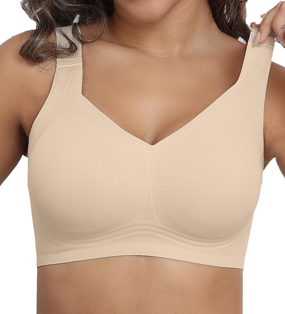 Womens Seamless Wireless Supportive Bra Push Up Comfort Soft No Underwire Bra - Picture 42 of 59