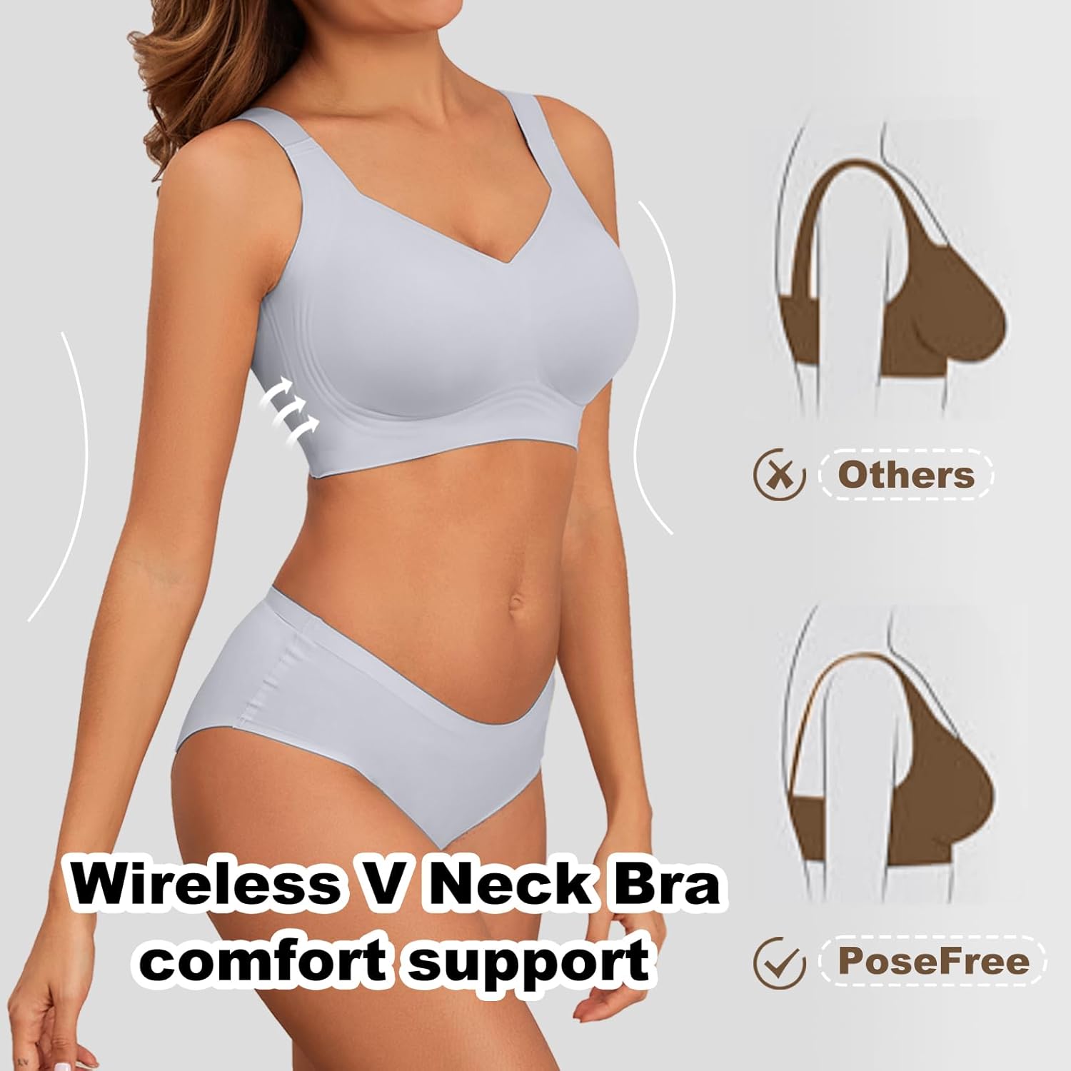 Womens Seamless Wireless Supportive Bra Push Up Comfort Soft No Underwire Bra - Picture 50 of 59