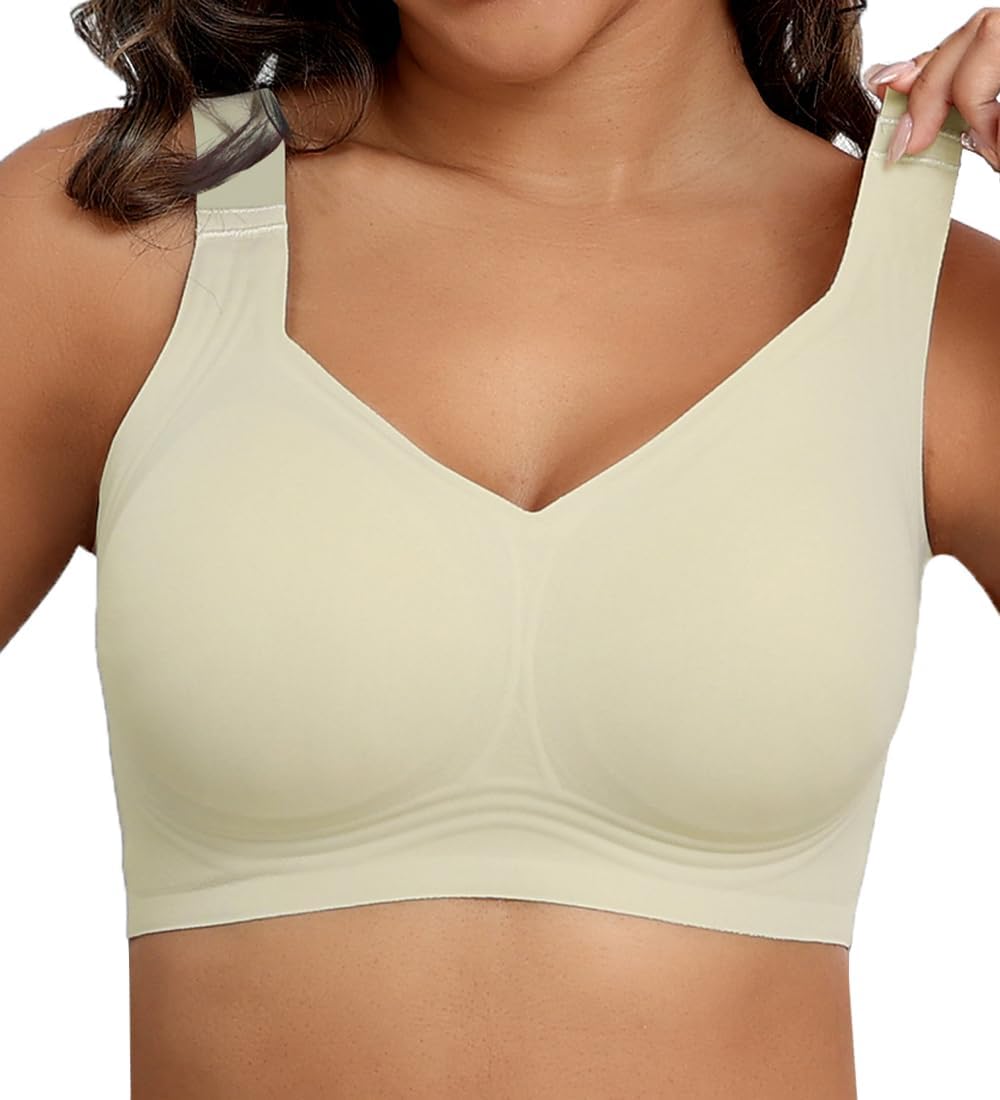 Womens Seamless Wireless Supportive Bra Push Up Comfort Soft No Underwire Bra - Picture 54 of 59