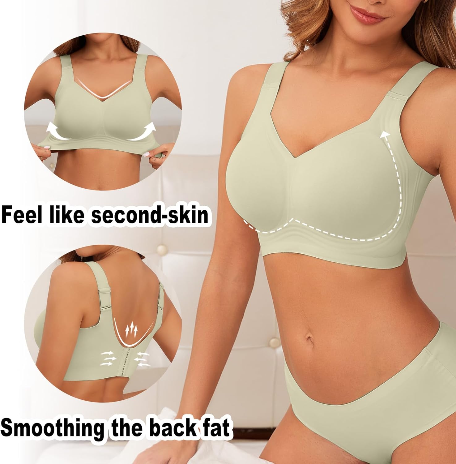 Womens Seamless Wireless Supportive Bra Push Up Comfort Soft No Underwire Bra - Picture 55 of 59