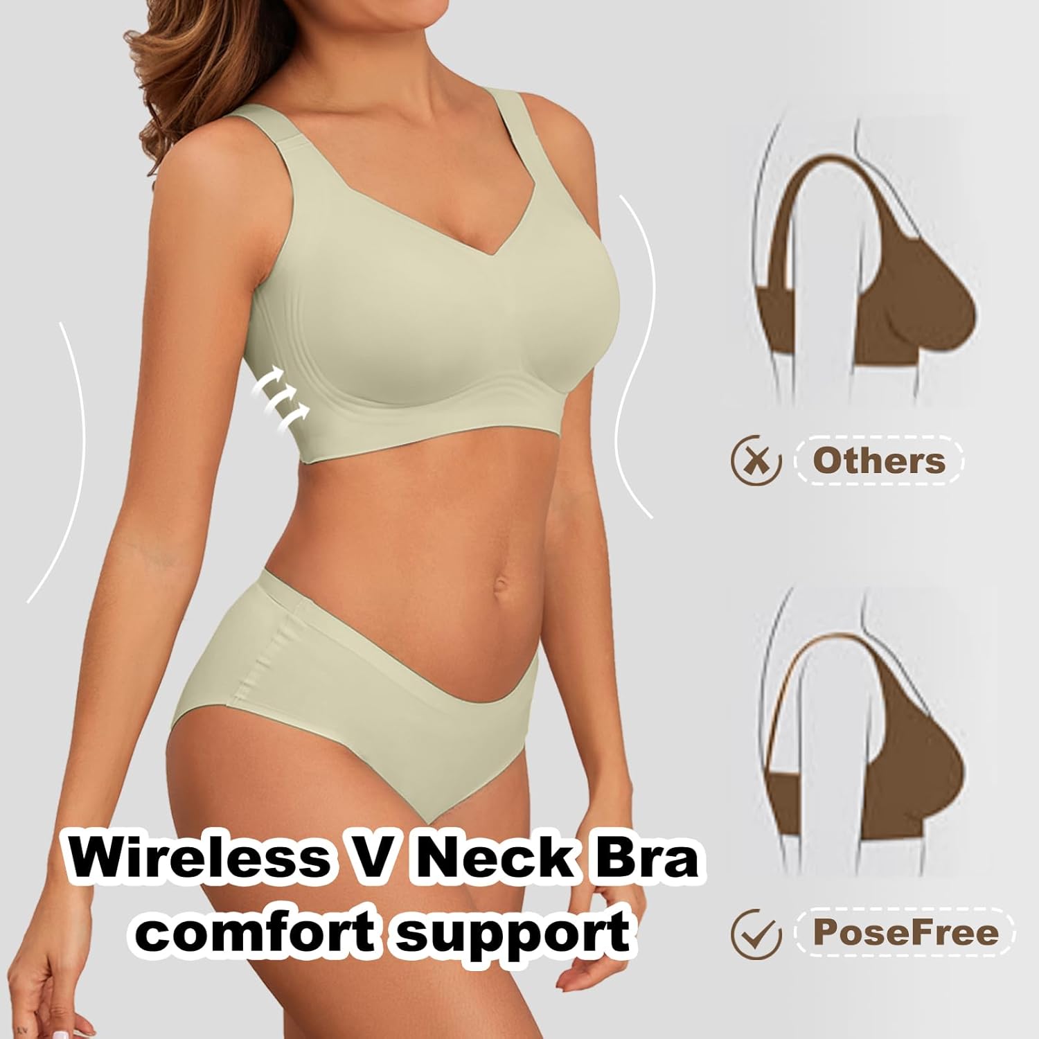 Womens Seamless Wireless Supportive Bra Push Up Comfort Soft No Underwire Bra - Picture 56 of 59