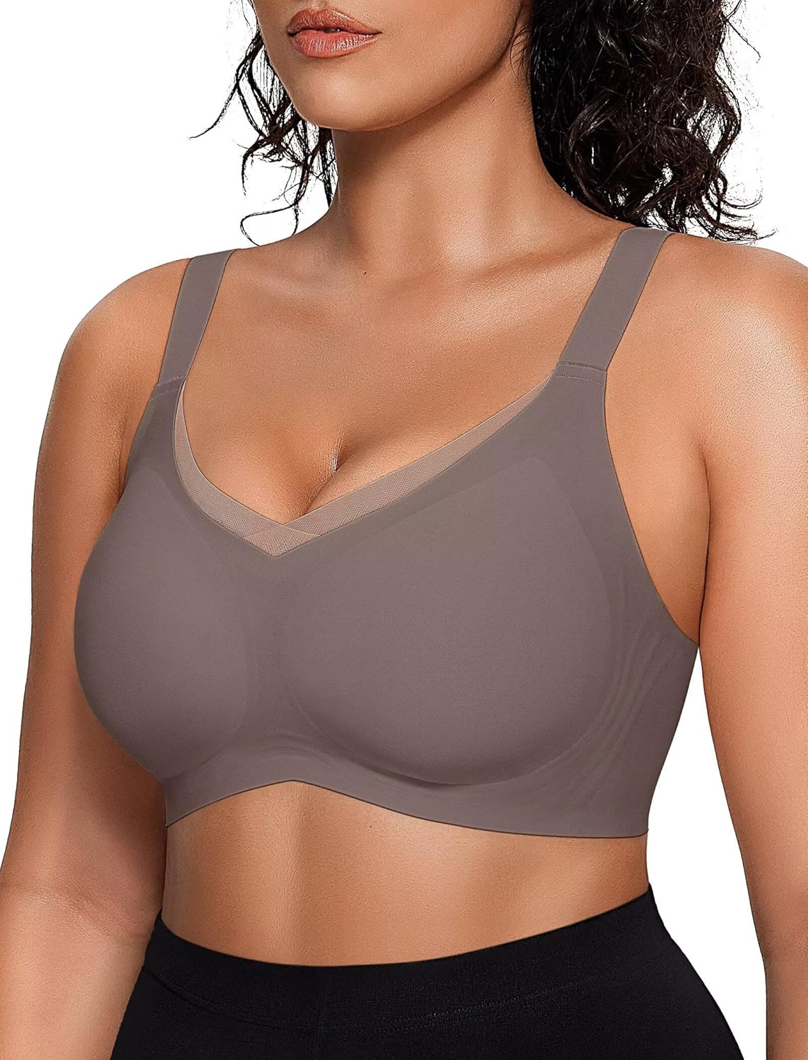 Wireless Bras for Women Comfortable Supportive Mesh Crossover Full Coverage Bras - Picture 24 of 28