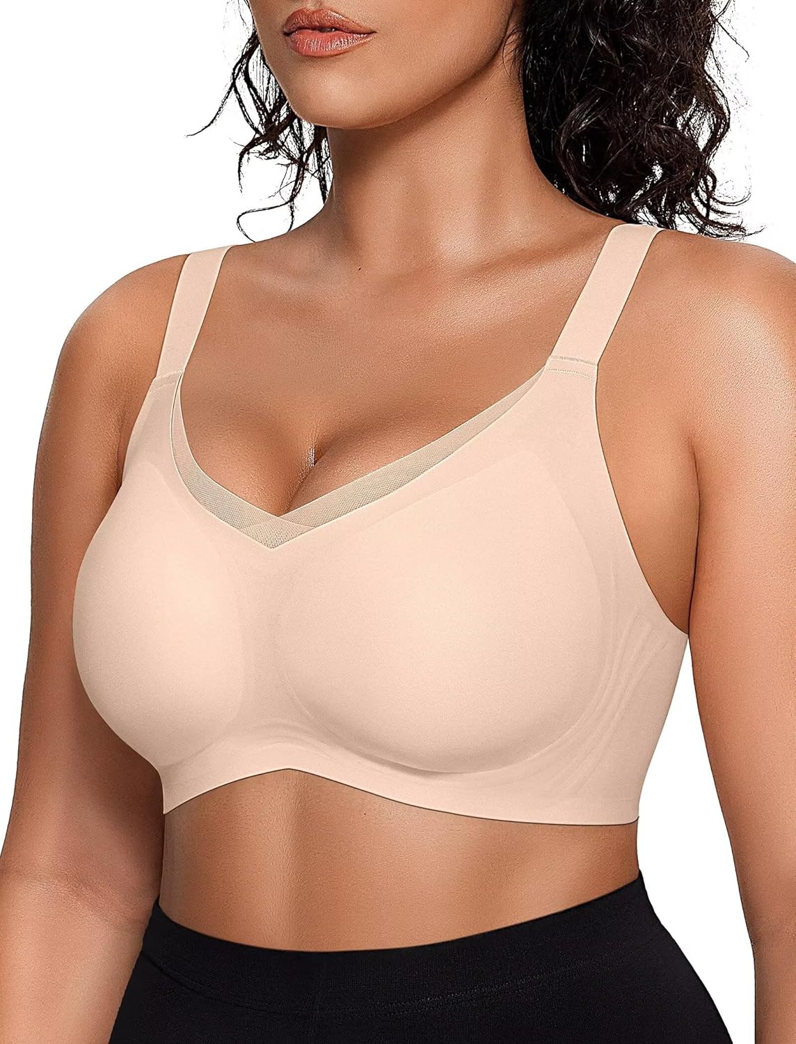 Wireless Bras for Women Comfortable Supportive Mesh Crossover Full Coverage Bras - Picture 25 of 28