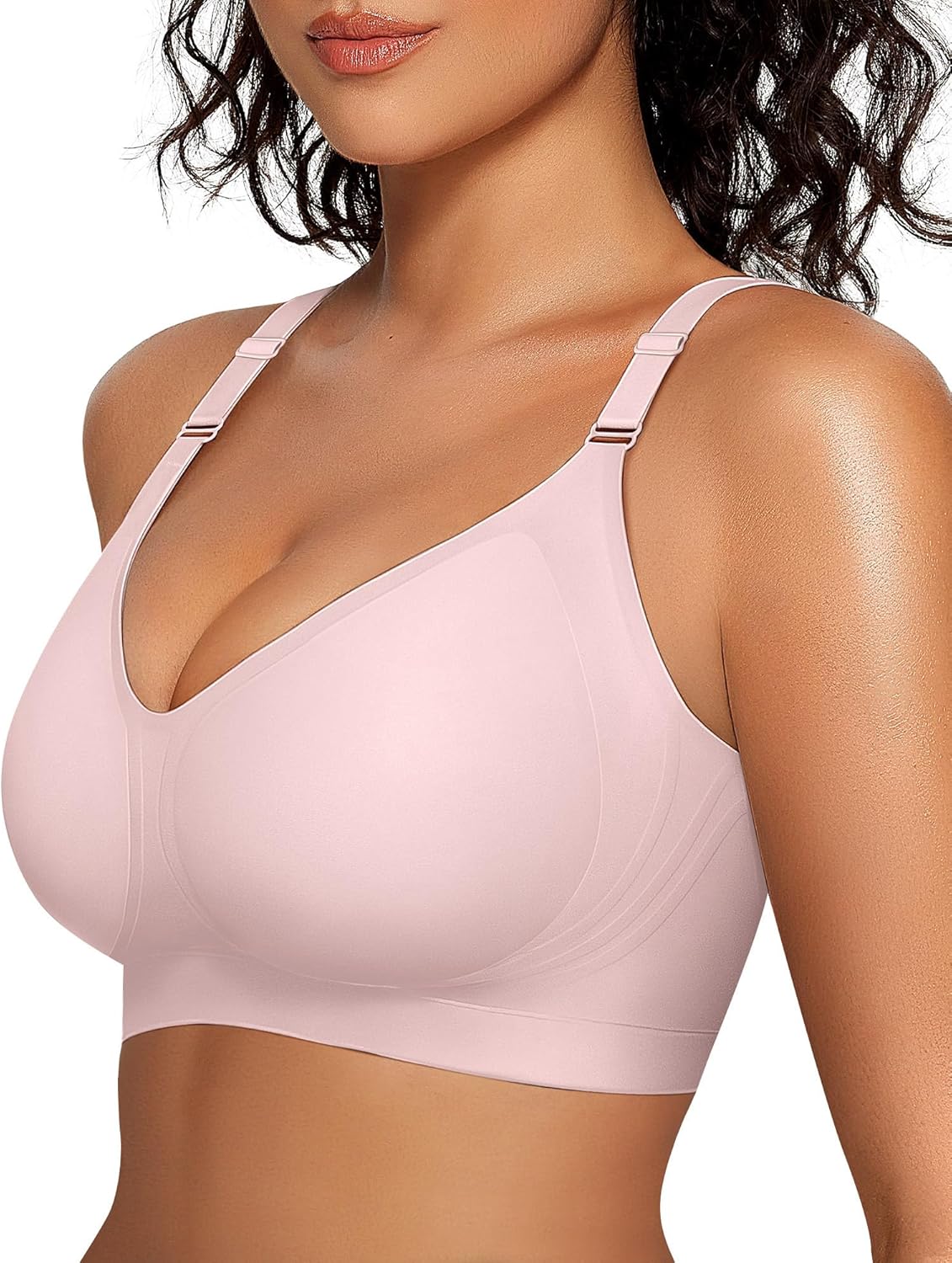 Womens Wireless V Neck Bra Full Coverage Bralettes Seamless Push Up Bras - Picture 27 of 28