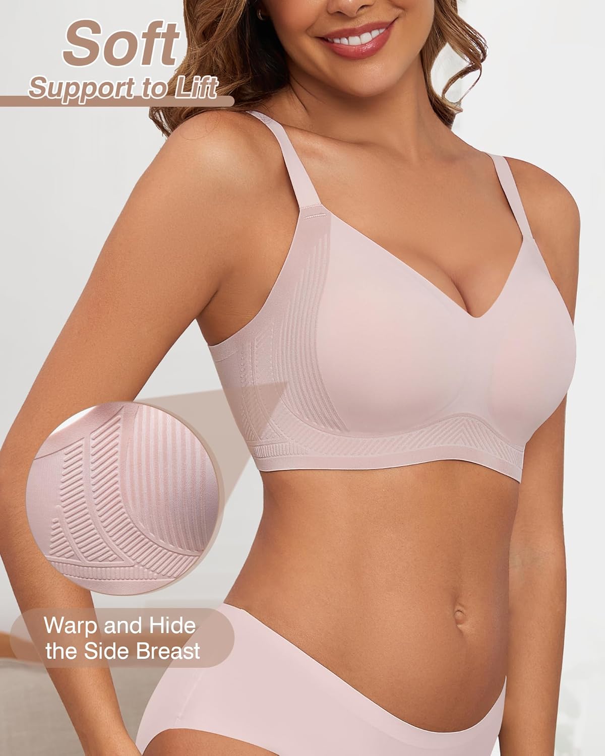 Full Coverage Push Up Bras for Women with Support and Lift No Underwire Bra - Picture 31 of 48