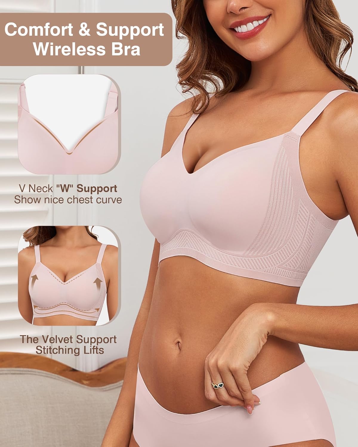 Full Coverage Push Up Bras for Women with Support and Lift No Underwire Bra - Picture 33 of 48