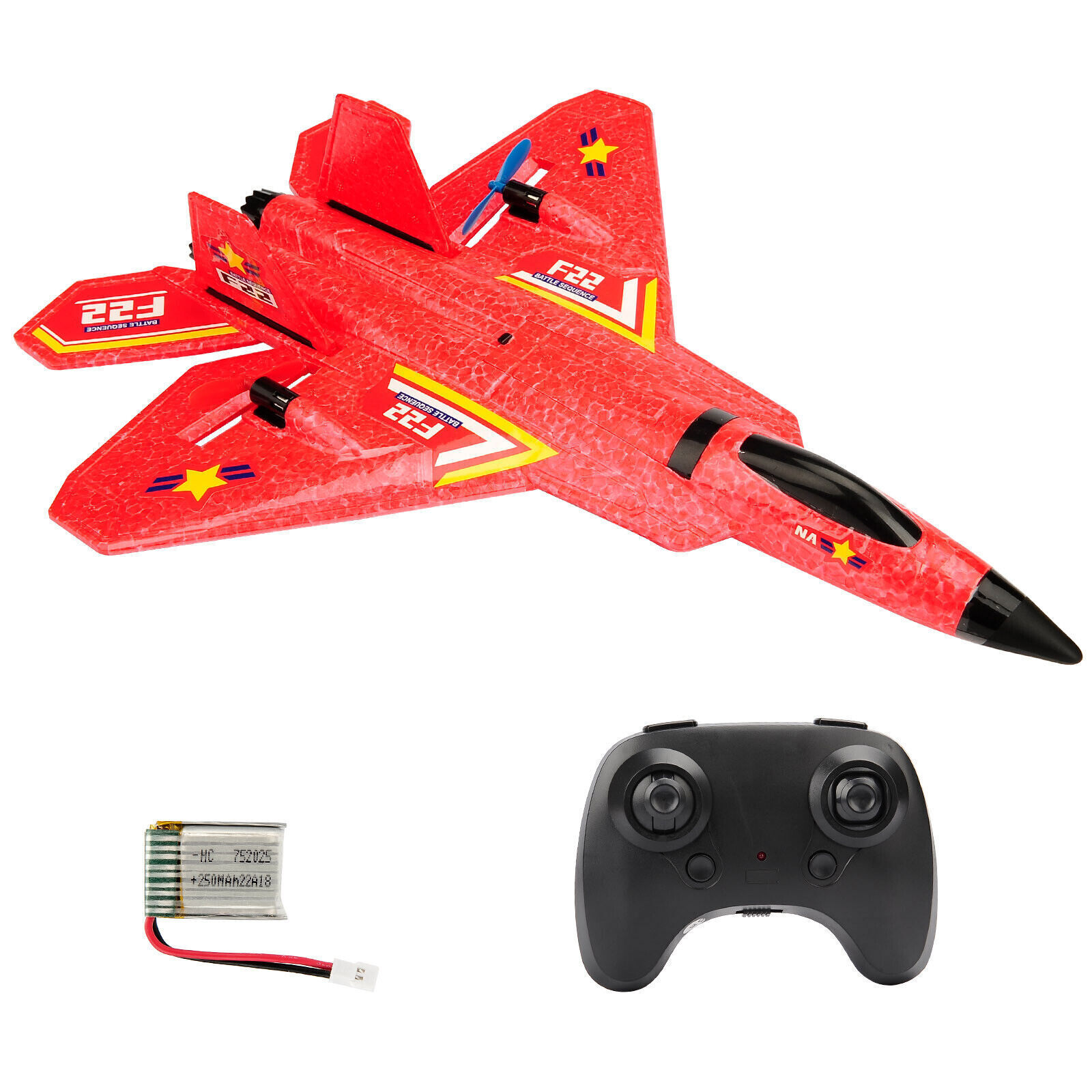F22 2.4G LED Fighter Remote Control RC Plane 2CH 3-Axis Gyro Airplane Glider Toy - Picture 20 of 24