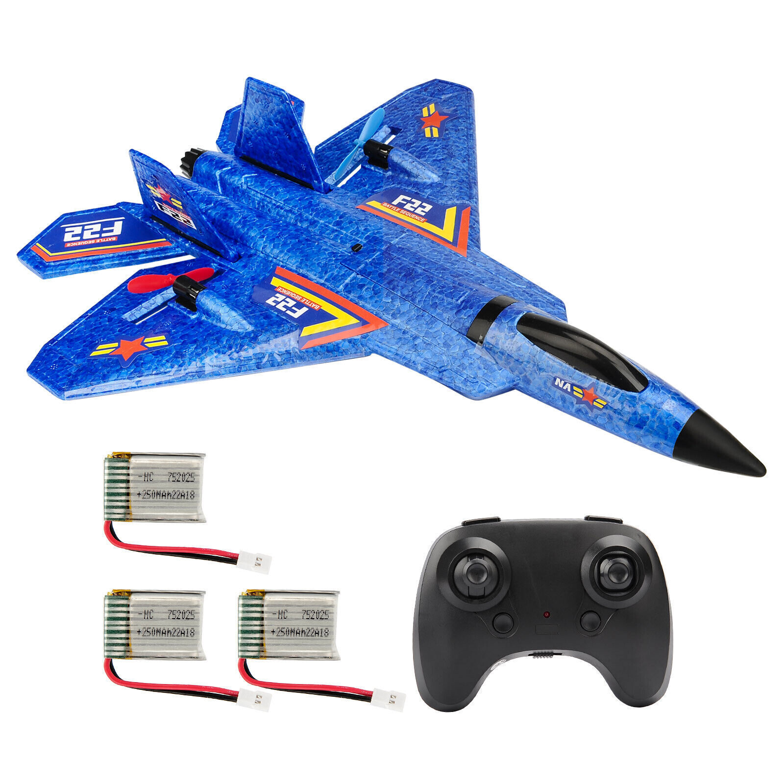 F22 2.4G LED Fighter Remote Control RC Plane 2CH 3-Axis Gyro Airplane Glider Toy - Picture 23 of 24