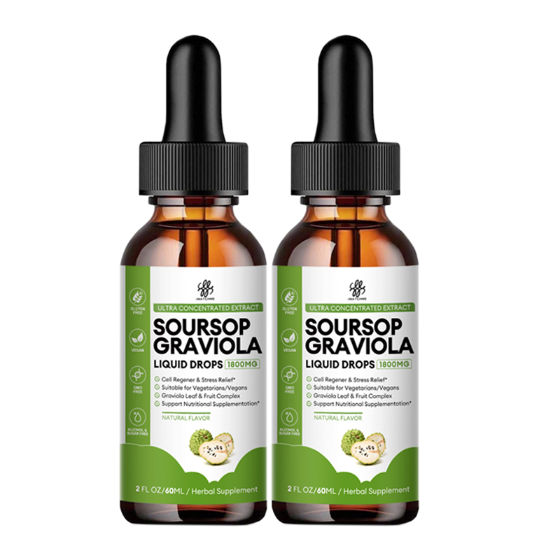 Soursop Graviola Extract Liquid Drops 1800mg Support Regeneration, Immune Boost