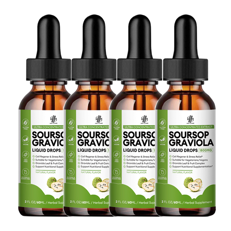 Soursop Graviola Extract Liquid Drops 1800mg Support Regeneration, Immune Boost