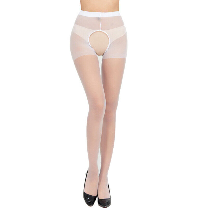 Women's Crotch-less Pantyhose Stretchy Semi See Through Thigh High Stockings-US - Imagen 14 de 20