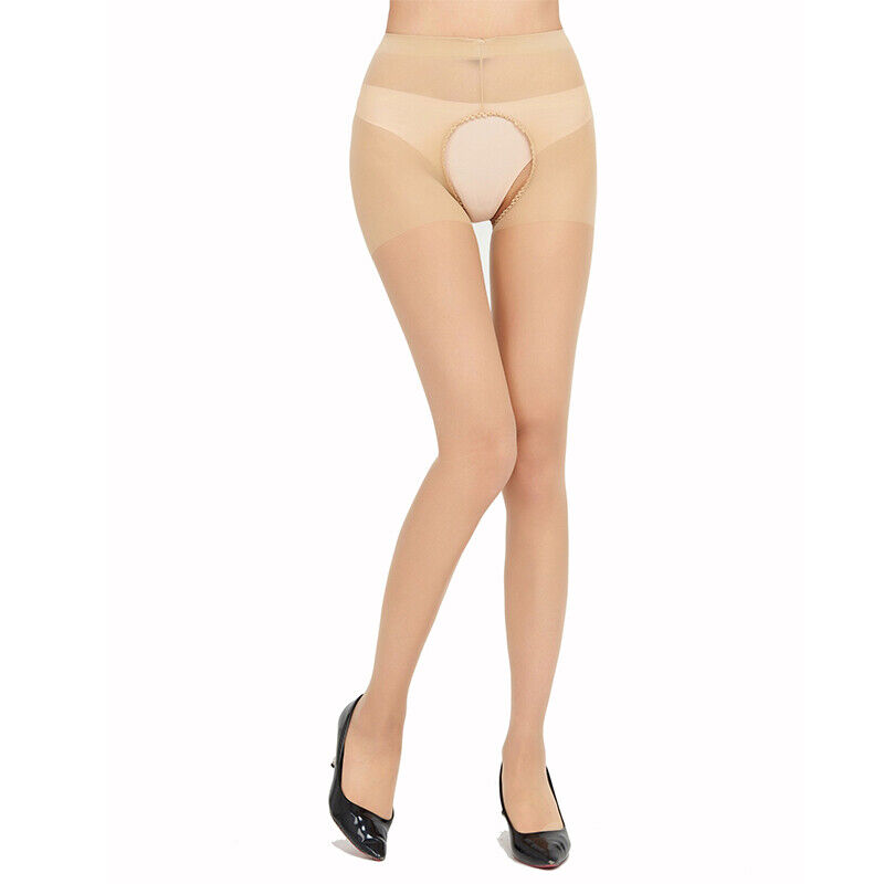 Women's Crotch-less Pantyhose Stretchy Semi See Through Thigh High Stockings-US - Imagen 19 de 20