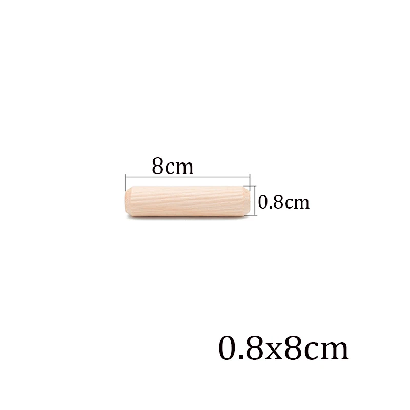 Wooden Dowel Pins Grooved Dowels Plugs Chamfered Fluted Pin Wood for Furniture