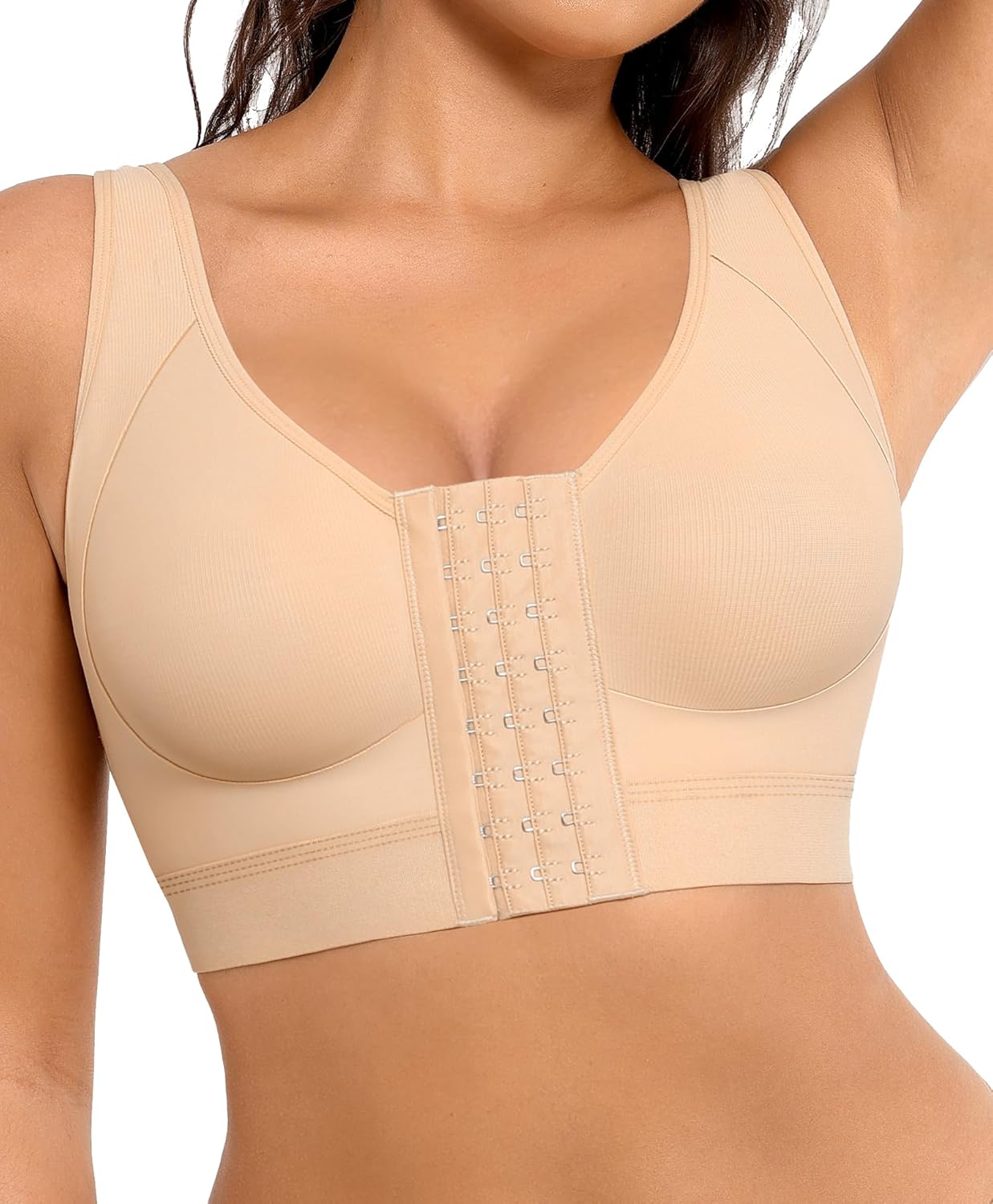Post Surgery Bra Front Closure Compression Bra Wirefree Mastectomy Bra - Picture 37 of 42